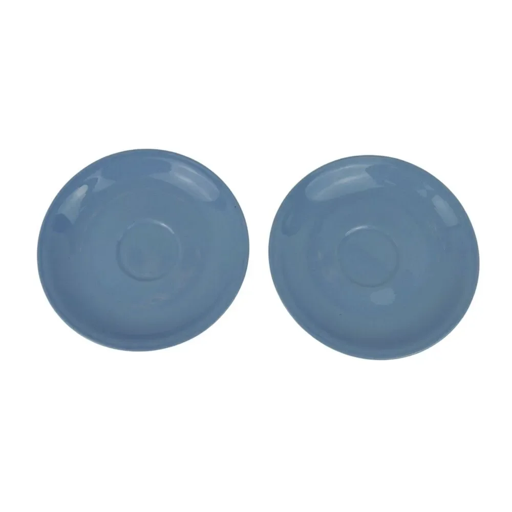 Homer Laughlin Skytone Set Of 2 Cups & Saucers Sky Blue White